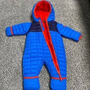 Snozu 3-6M infant blue and red snowsuit